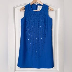Anthropologie Karta Royal Blue Sleeveless Cocktail Shift Dress sz small